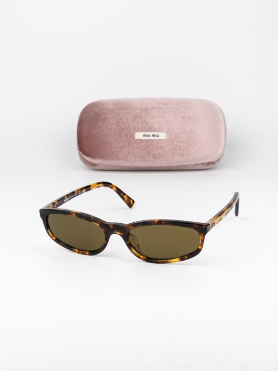 Miu Miu Women Sunglasses Havana Brown Rectangle MUA06S 14L09Z NEW AUTHENTIC main image 15